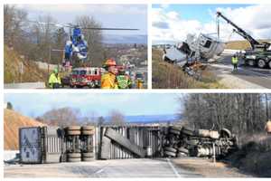 Entrapped Trucker Med'Evaced From Rollover HazMat Incident On US Route 15 In Dillsburg (UPDATE)