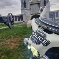 <p>Paramus police motorcycle in Gettysburg.</p>