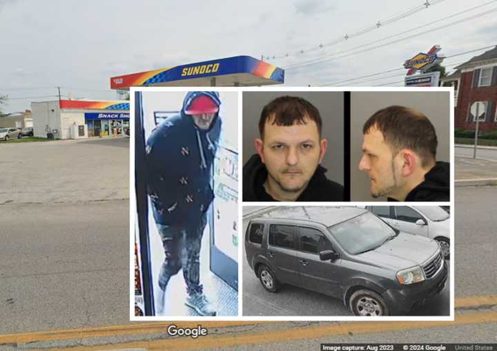 Richard “Richie” Benjamin Bolen, the vehicle he originally fled in, and the Sunoco where he was fatally shot by multiple police officers, Pennsylvania State Police Troopers say.&nbsp;