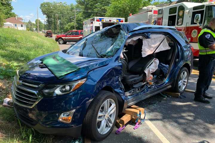 Crews Free Stuck Driver In Perkasie Crash