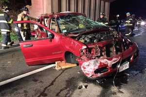 One Victim Trapped After Rollover Crash Closes Merritt Parkway In Trumbull
