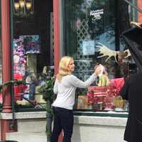 <p>Westport resident Melissa Joan Hart filming scenes in Bristol.</p>