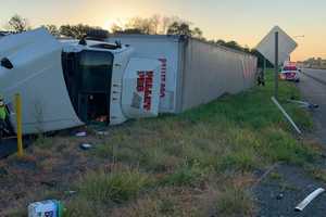 Northampton County Tractor-Trailer Rollover Injures Driver, Damages Light Pole