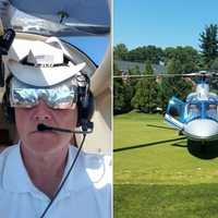 <p>Timothy McCormack and his private copter.</p>