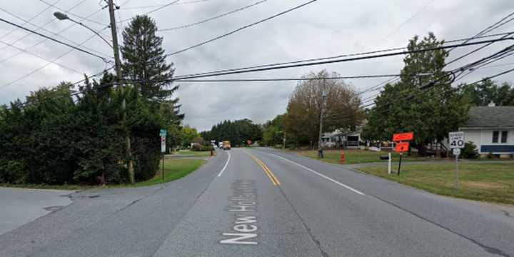 The intersection in the 2100 block of New Holland Pike where the crash occurred.