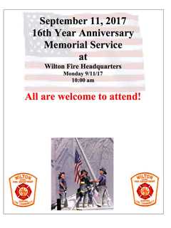 Wilton Marks 16th Anniversary Of 9/11 Attacks With Memorial Service