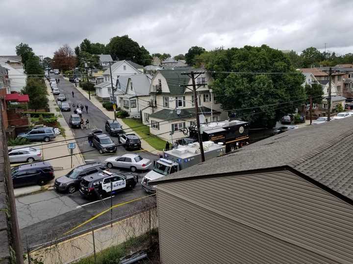 The scene Sunday at Summit Avenue in Fort Lee.