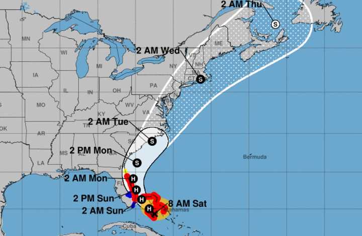 “What usually happens with tropical cyclones as they move northward is the heaviest rain tends to fall to the west of the track and the center, while the strongest winds tend to be to the east of the track,” meteorologist Joe Cioffi said.