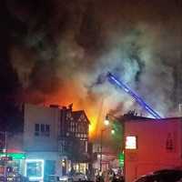 <p>Flames blew through the pharmacy roof.</p>