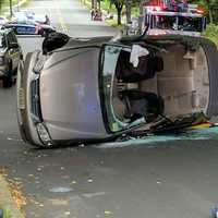 <p>Firefighters removed the roof to extricate the driver.</p>