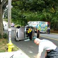 <p>The driver was hospitalized as a precaution, responders said.</p>