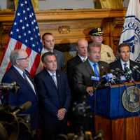 <p>Yonkers Mayor Mike Spano and the local police department welcomes Kayla Maher home from the hospital.</p>