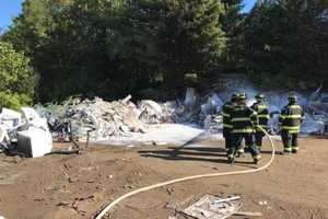 Long Hill FD Tackles Burning Trash At Transfer Station In Trumbull
