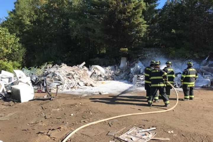 Long Hill FD Tackles Burning Trash At Transfer Station In Trumbull