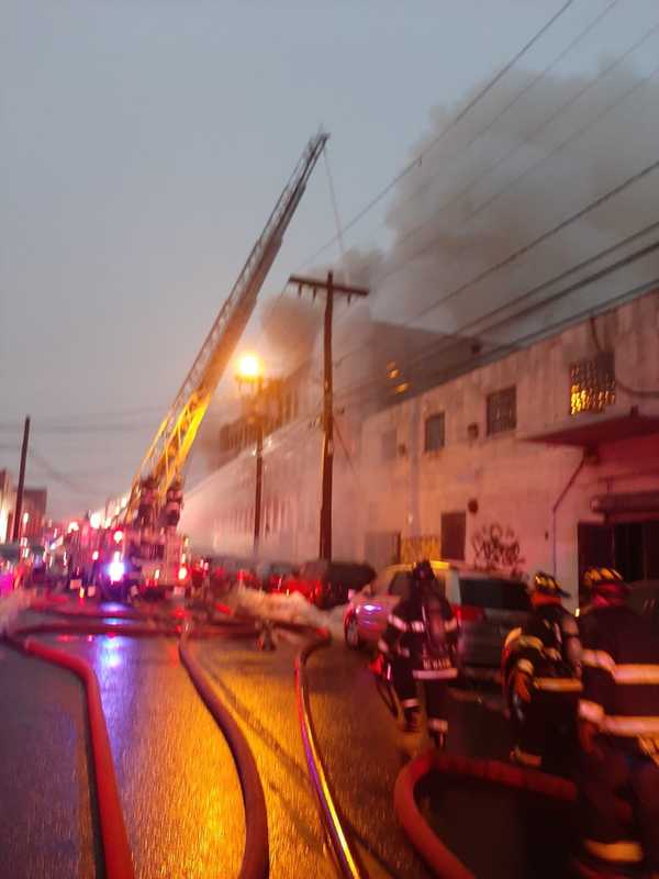 PHOTOS: 'Extremely Heavy' 3-Story Fire Collapses Roof Of Newark Building