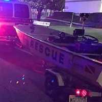 <p>Oradell firefighters brought a rescue boat.</p>