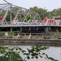 <p>Responders converged on the Passaic River on the Nutley side.</p>