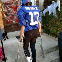 <p>Football player Odell Beckham Jr. complete with (fake) broken ankle.</p>