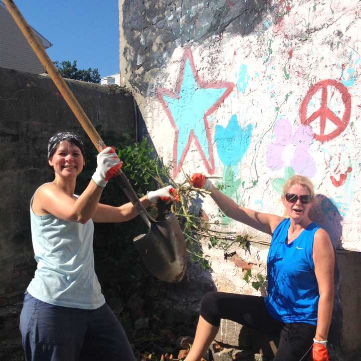 Holy Child members worked at a Habitat For Humanity home in Yonkers.