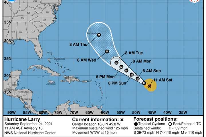 Hurricane Larry Growing Larger, Getting Stronger With 125 MPH Winds: Latest Projected Track