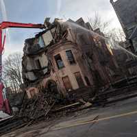 <p>Crews took down a zombie home on Warburton Avenue in Yonkers.</p>