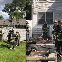 <p>Firefighters quickly knocked down the Sherwood Lane blaze in Wyckoff.</p>