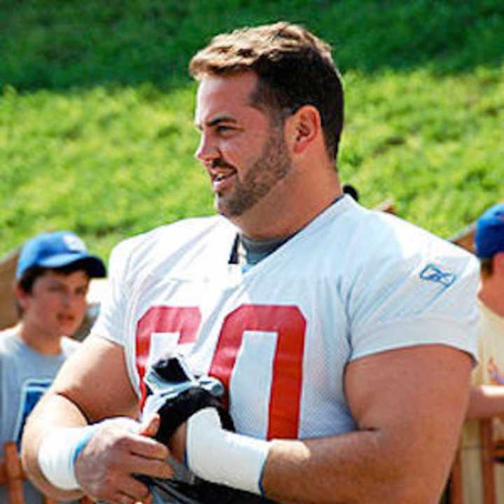 Former Giants lineman Shaun O&#x27;Hara recently visited the New Milford Volunteer Fire Department. 