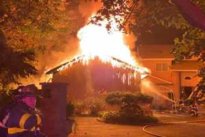 Fire Destroys Three-Car Garage On Long Island