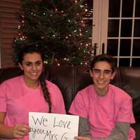 <p>Students, faculty and family from Our Lady of Fatima School came out in support of teacher Geri Galasso, who is battling breast cancer.</p>