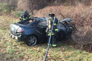 Fairfield Firefighters Extinguish Burning Car On I-95