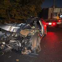 <p>Aftermath of crash on Knickerbocker Road at Columbus Drive in Tenafly.</p>