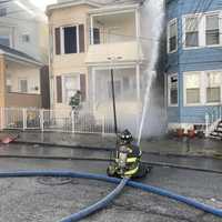 <p>Firefighters protected neighboring buildings while dousing the Jasper Street blaze.</p>