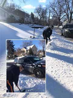 Paramus Officer Clears Snow For Handicapped Resident, Schoolkids