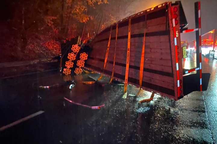 Tractor-Trailer Rollover Crash Backs Up I-95 In Fairfield County