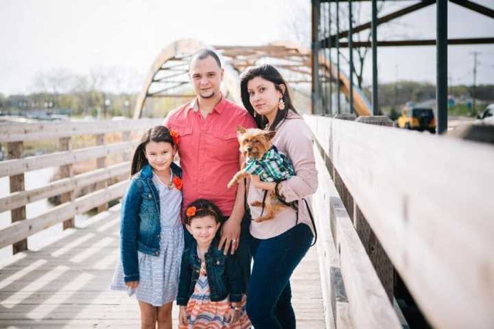 Yuniel &quot;Nuni&quot; Henriquez with wife, Christynn, and daughters, Mia and Myla, of Saddle Brook.