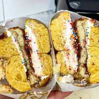 <p>Yum, fun bagels at Bean&#x27;s Bagels.</p>