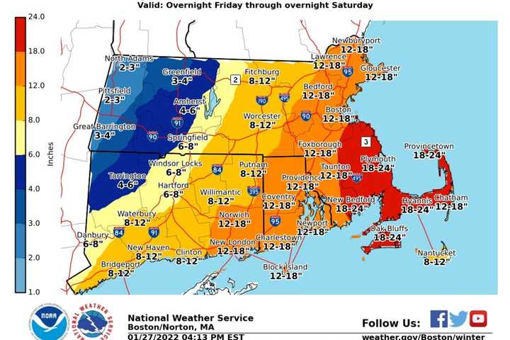 Nor'easter Nears: Brand-New Projections For Snowfall Accumulation, Wind Speed Released