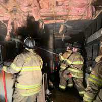 <p>Port Jervis firefighters at work.</p>