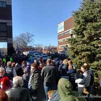 <p>They came from various walks of life -- first responders, work colleagues and others -- to the flag ceremony for Rob Thornton at HUMC.</p>