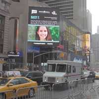 <p>New Rochelle resident Daisy Flores&#x27; picture in Times Square.</p>