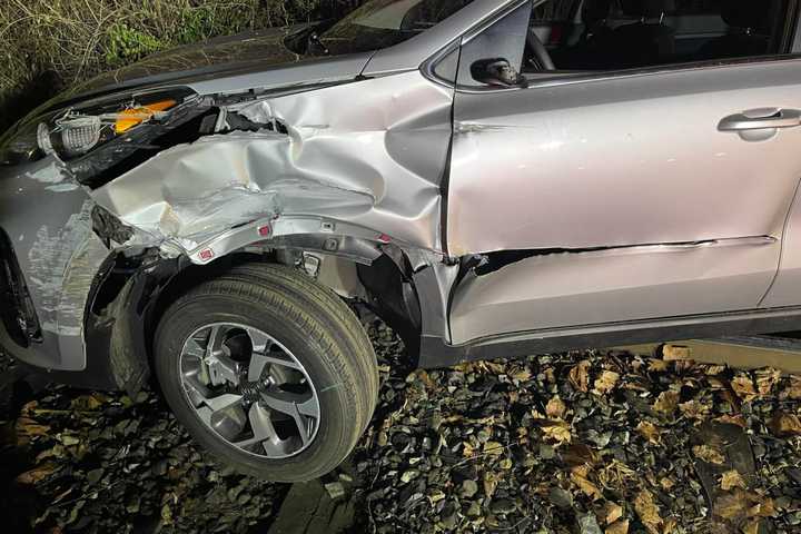 Driver Hurt In Lehigh Valley Crash With Train Car (PHOTOS)