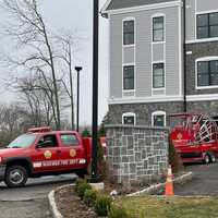 <p>Mahwah firefighters brought their fan boat to help ventilate the Tice Road building.</p>