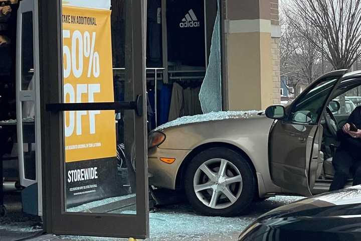 Sedan Plows Into Adidas Shop Off Route 4