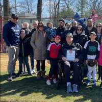 <p>Longtime Bergenfield Coach Kevin Smith with friends and family.</p>