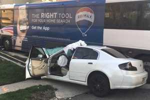 Driver, 22, Hospitalized After Sedan Slams Into NJ Transit Bus In Hackensack