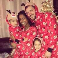 <p>Bergenfield native Crystal Walcott Spill with her two children and husband, David Spill.</p>