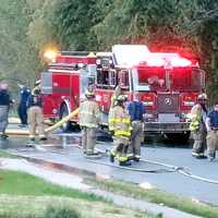 <p>Elmwood Park firefighters at the scene.</p>