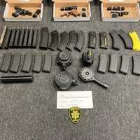 <p>Some of the weapons seized during the warrant search.</p>