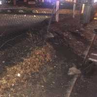 <p>The driver of a Porche Cayenne attempted to flee police before driving through a fence at the Airmont Diner and flattening his tires.</p>