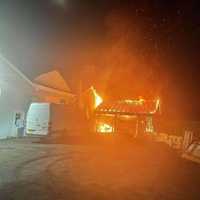 <p>The fire was in danger of spreading to a second barn.</p>